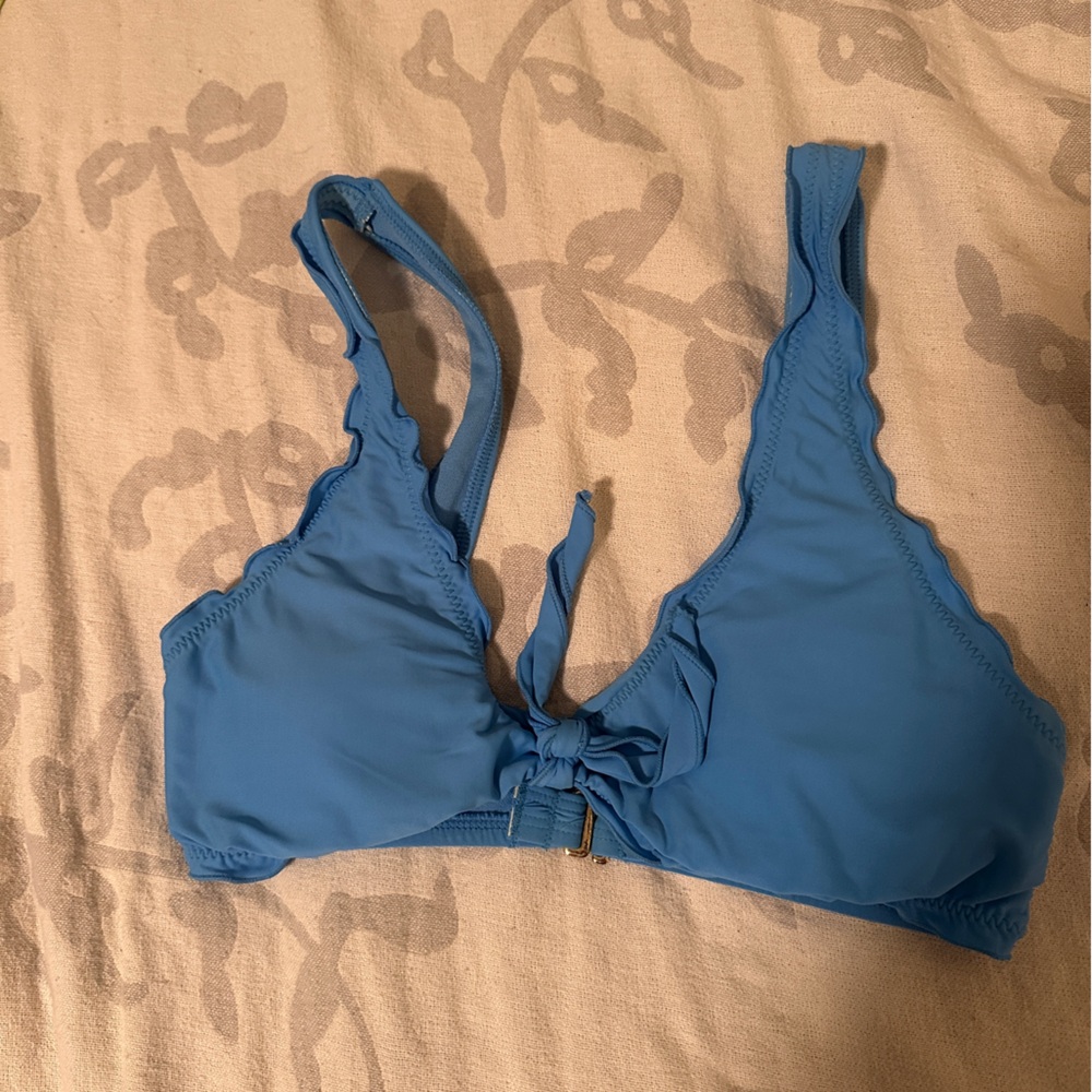 Hobie Light Blue Tie Front Bikini Top